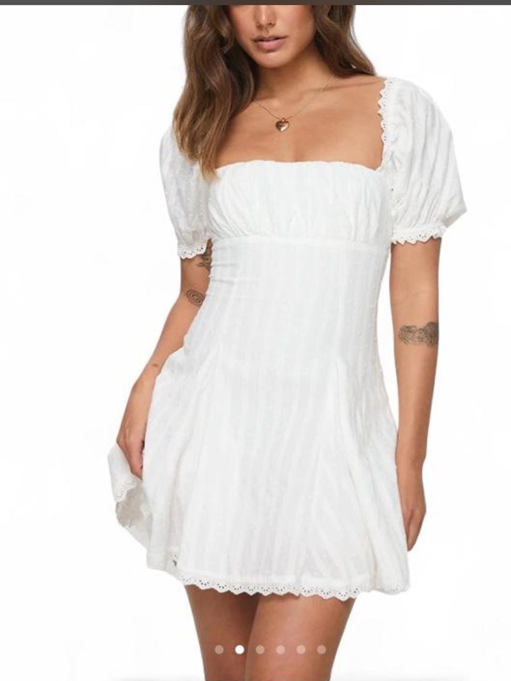 PRINCESS POLY- Rabatia Mini Dress White lace trim- size US 8